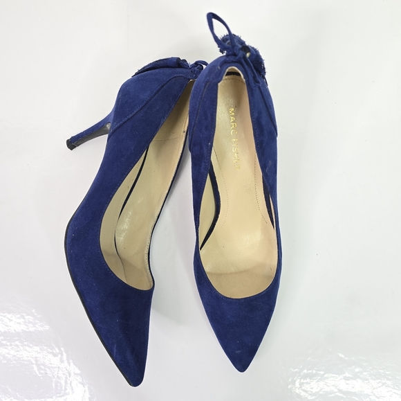 Blue Suede Women's Heels - Picture 1 of 9